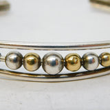 Karen Faulkner-Dunkley Sterling Silver & Gold Beaded Bangle Vintage London