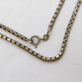 Sterling Silver Chunky Box Chain Necklace Vintage 1976 London 28" Length