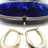 Sterling Silver Gilt Bi-Colour Hoop Earrings Vintage c1970