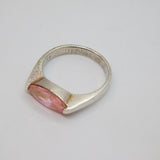 Sterling Silver Pink Cubic Zirconia Dress Ring Vintage c1970 Size S