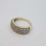 Sterling Silver Triple Row Paste Graduating Band Ring Vintage c1970 Size P 1/2