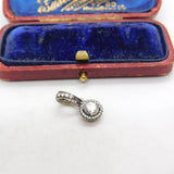 Sterling Silver Diamond Paste Drop Charm Pendant Vintage c1970