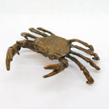20th Century Cast Bronze Crab Figurine Sculpture Vintage c1970s