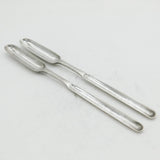 Art Deco Pair of Sterling Silver Marrow Scoop Spoons Antique 1912 London