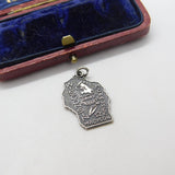 Sterling Silver Wisconsin USA State Charm Pendant Vintage c1970