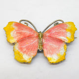 Sterling Silver & Colourful Enamel Butterfly Brooch Pin Antique c1940 Art Deco