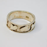 Sterling Silver Heart Pattern Identity Band Ring Vintage c1970 Size K