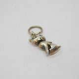 Sterling Silver Sitting Cat Charm Pendant Vintage c1970