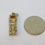 Sterling Silver Saloon Motor Car Charm Pendant Vintage c1970
