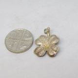 Sterling Silver Lucky Shamrock Charm Pendant Vintage c1970