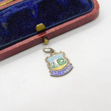 Sterling Silver and Enamel Brixham Travel Shield Charm Pendant Vintage c1970