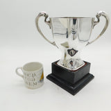 20th Century Sterling Silver Angled Sporting Trophy Cup Antique 1936 Sheffield