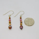 Pair of Sterling Silver Multi-Colour Beaded Drop Earrings Contemporary c2010