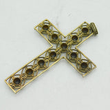 19th Century Large Sterling Silver Gilt Cross Medallion Pendant Antique c1860s