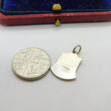 Sterling Silver and Enamel Salisbury Travel Shield Charm Pendant Vintage c1970