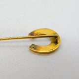 Victorian 9ct Yellow Gold Lucky Horseshoe Stick Pin Antique 1893 Birmingham
