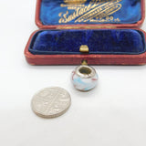Sterling Silver and Ceramic Bead Charm Pendant Vintage c1970