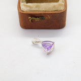 Sterling Silver Amethyst Drop Charm Pendant Vintage c1970