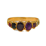 Georgian 18ct Yellow Gold Stone Set Acrostic 'Regard' Ring Antique c1800