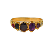 Georgian 18ct Yellow Gold Stone Set Acrostic 'Regard' Ring Antique c1800