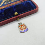 Sterling Silver & Enamel Isle Of Wight Charm Pendant Vintage c1970