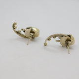 Pair of Sterling Silver Black Onyx Eastern Style Stud Earrings Vintage c1970