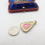Sterling Silver and Pink Mother of Pearl Charm Pendant Vintage c1970