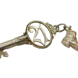 Sterling Silver "21" Key & Scruffy Boot Charm Pendant Vintage c1970