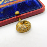 Gilt Metal 'Mecca 1962 Halloween' Pumpkin Form Charm Pendant Vintage