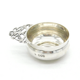 Edwardian Sterling Silver Floral Handled Porringer Antique 1905 London