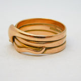 Victorian 9ct Rose Gold Coiled Snake Band Ring Antique 1893 Birmingham
