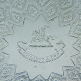 Victorian Sterling Silver Irish Dunne Family Crest Salver Dish Antique 1871