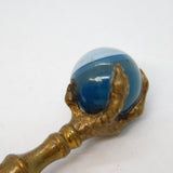 20th Century Gilt Metal & Blue Geode Set Eagle Claw Bookmark Antique
