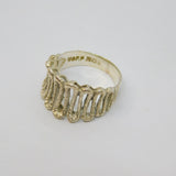Sterling Silver Studio Style Textured Wavy Band Ring Vintage c1970 Size L 1/2
