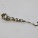 Victorian Sterling Silver Novelty Lion Form Miniature Button Hook Antique