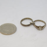 Sterling Silver Wedding & Engagement Ring Charm Pendant Vintage c1970