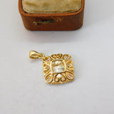 Sterling Silver Gilt Drop Charm Pendant Vintage c1970