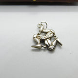 Sterling Silver Triskelion Charm Pendant Vintage c1970