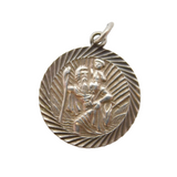 Sterling Silver St Christopher Travel Charm Pendant Vintage c1970s