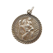 Sterling Silver St Christopher Travel Charm Pendant Vintage c1970s