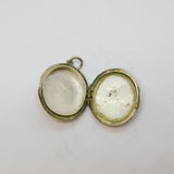 Sterling Silver Foliage Design Oval Locket Charm Pendant Vintage c1970