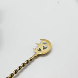 19th Century Sterling Silver Gilt Star & Crescent Teaspoon c1880 Antique