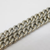 Victorian Sterling Silver Two-Tier Curb Bracelet Antique c1900s
