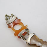 Victorian Scottish Sterling Silver, Agate & Granite Panel Bracelet Antique c1860