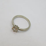 Sterling Silver Round Spinel Solitaire Engagement Ring Modern c1990 Size M