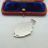 Sterling Silver & Colourful Enamel Football Soccer Fob Medal Mid-Century 1950