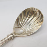 Victorian Sterling Silver Shell Bowl Tea Caddy Spoon Antique 1844 London