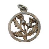 Sterling Silver Scottish Thistle Charm Pendant Vintage c1970
