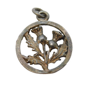 Sterling Silver Scottish Thistle Charm Pendant Vintage c1970
