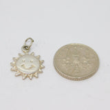 Sterling Silver Smiling Sunshine Charm Pendant Vintage c1970